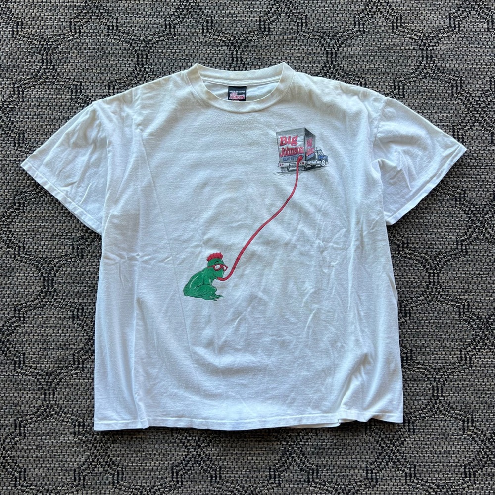 Vintage Big Johnson T-Shirt Mens XXL White King of Frogs 90s Budweiser Parody